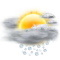 Pluie modérée, ciel nuageux