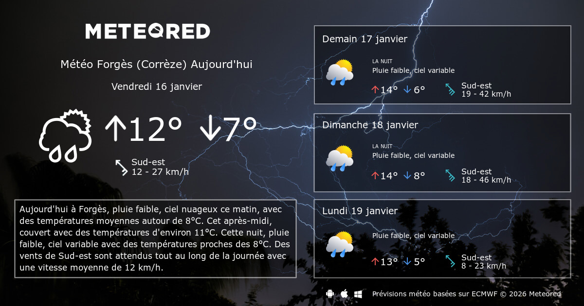 Meteo Forges Correze 14 Jours Tameteo Com Meteored