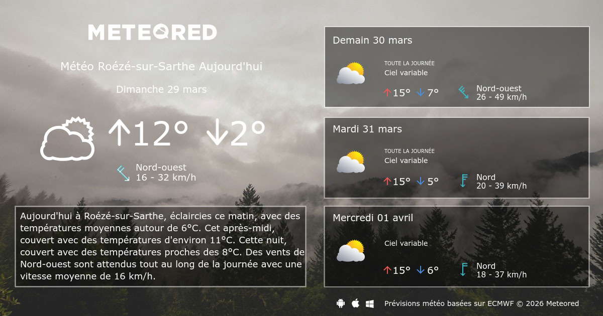 Meteo Roeze Sur Sarthe 14 Jours Tameteo Com Meteored